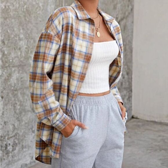 Plaid Button Down Shirt Like New - Picture 3 of 7